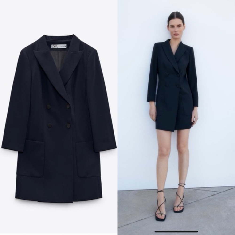 Zara Women's Black Long Blazer / Dress